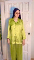 Lane Green Silk Pajama Set