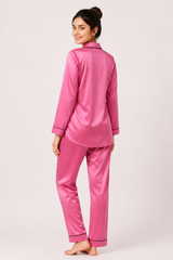 Magenta Shamoz Silk Pajama Set