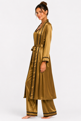 Gold Shamoz Silk 3 Piece Gown Set