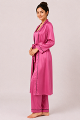 Magenta Shamoz Silk 3 Piece Gown Set