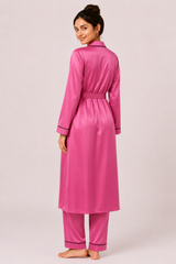 Magenta Shamoz Silk 3 Piece Gown Set