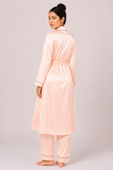 T-Pink Shamoz Silk 3 Piece Gown Set
