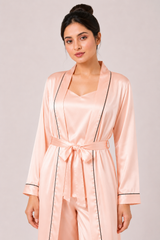 T-Pink Shamoz Silk 3 Piece Gown Set