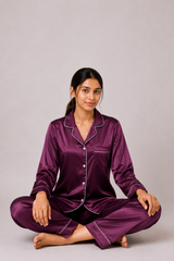 Plum Shamoz Silk Pajama Set