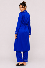 Royal Blue Shamoz Silk 3 Piece Gown Set