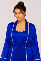 Royal Blue Shamoz Silk 3 Piece Gown Set