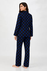 Blue Polka Linen Pajama Set