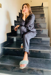 Black Silk Pajama Set