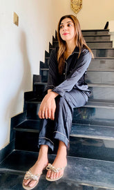 Black Silk Pajama Set