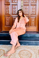 T-Pink Silk Pajama Set