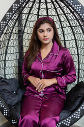 Plum Silk Pajama Set