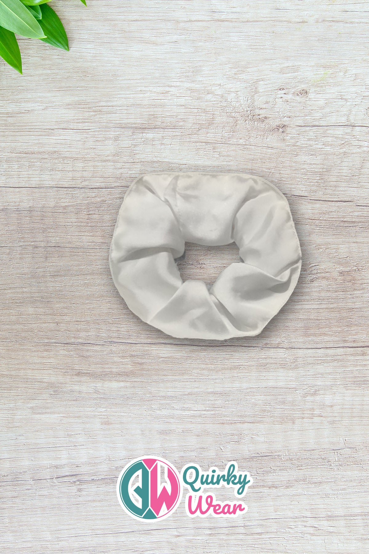 White Luxurious Silk Scrunchie