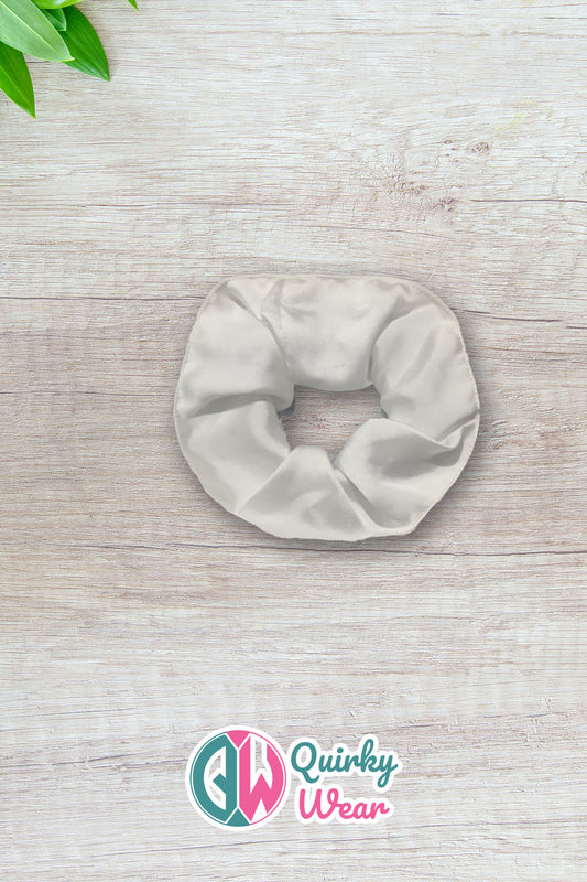 White Luxurious Silk Scrunchie