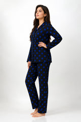 Blue Polka Linen Pajama Set