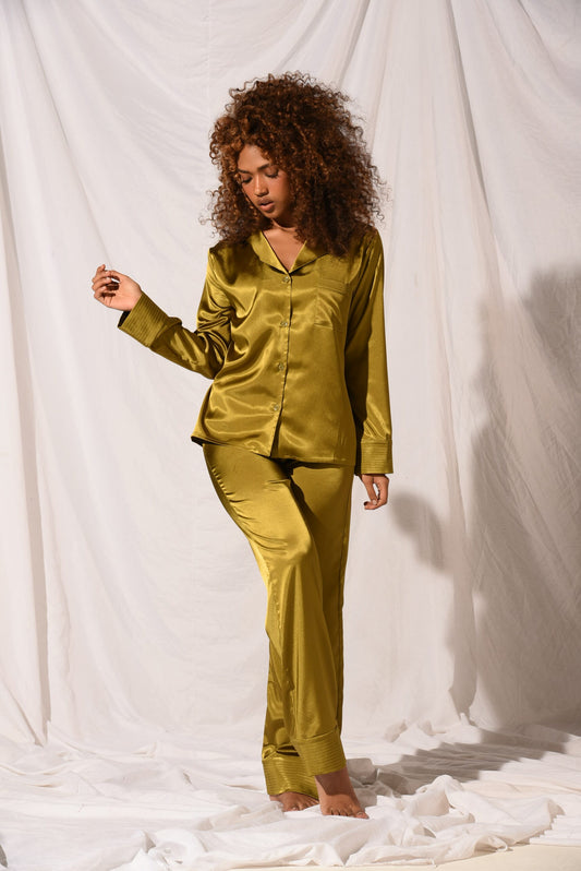 Gold Silk Pajama Set