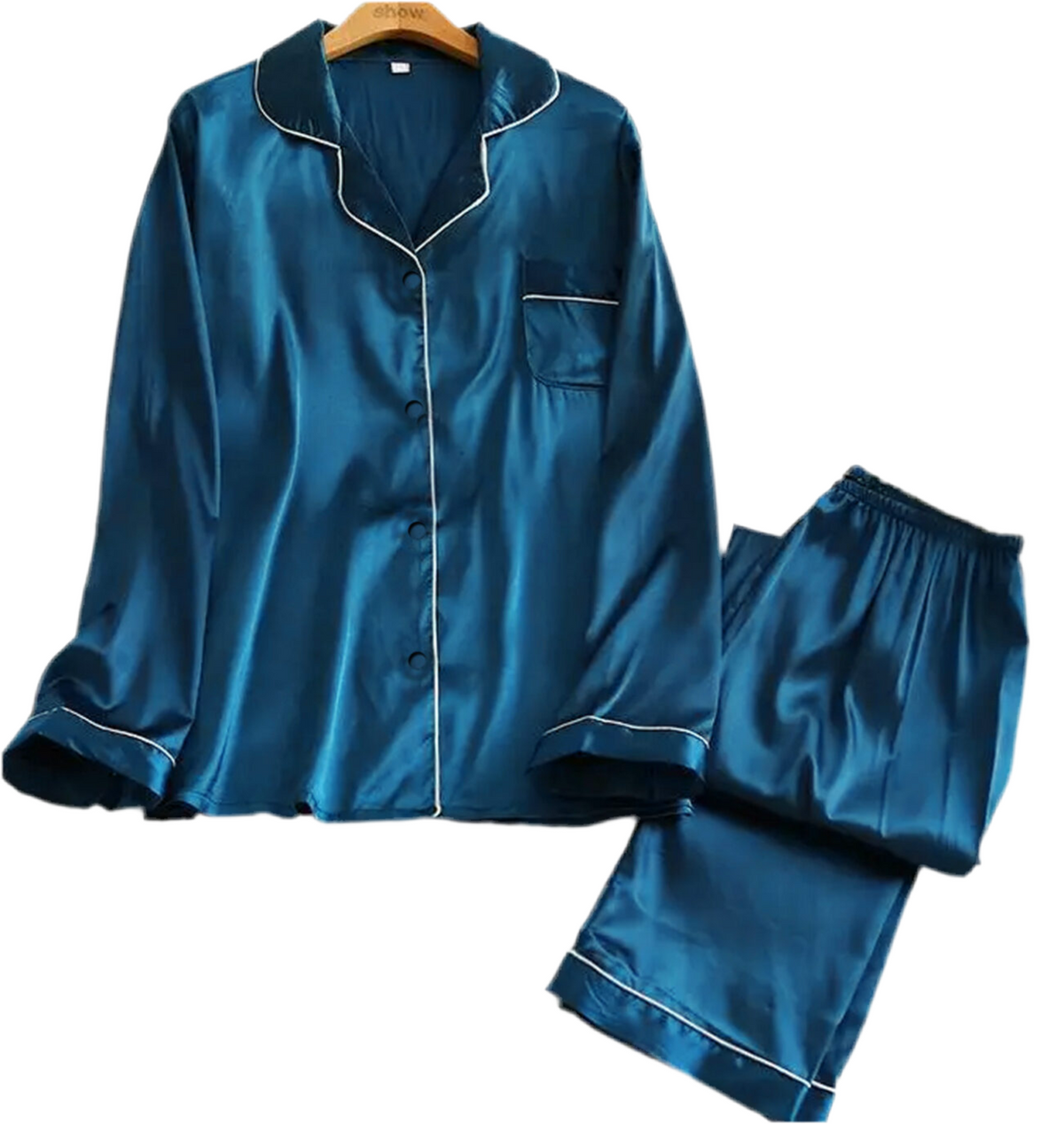 Blue Silk Pajama Set