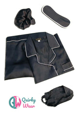 Black Silk Pajama Set