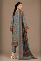 Floral Printed 3-Piece Lawn Suit | Digital Print Kurta, Trouser & Dupatta