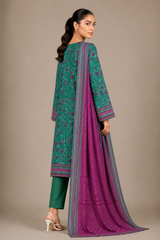 Floral Printed 3-Piece Lawn Suit | Digital Print Kurta, Trouser & Dupatta