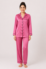 Magenta Shamoz Silk Pajama Set