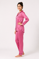 Magenta Shamoz Silk Pajama Set
