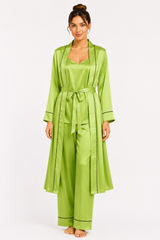 Lane Green Shamoz Silk 3 Piece Gown Set