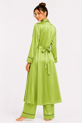 Lane Green Shamoz Silk 3 Piece Gown Set