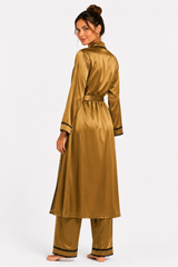 Gold Shamoz Silk 3 Piece Gown Set