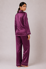 Plum Shamoz Silk Pajama Set