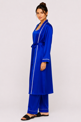Royal Blue Shamoz Silk 3 Piece Gown Set
