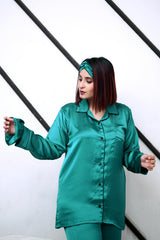 Green Silk Pajama Set