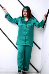 Green Silk Pajama Set