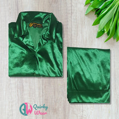 Green Velvet Pajama Set