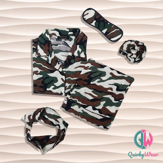 Camouflage Linen Pajama Set