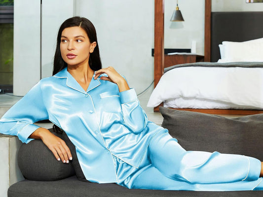 Ferozi Silk Pajama Set