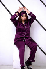 Plum Silk Pajama Set