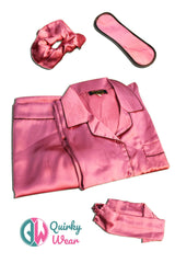 Magenta Silk Pajama Set