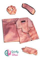 T-Pink Silk Pajama Set