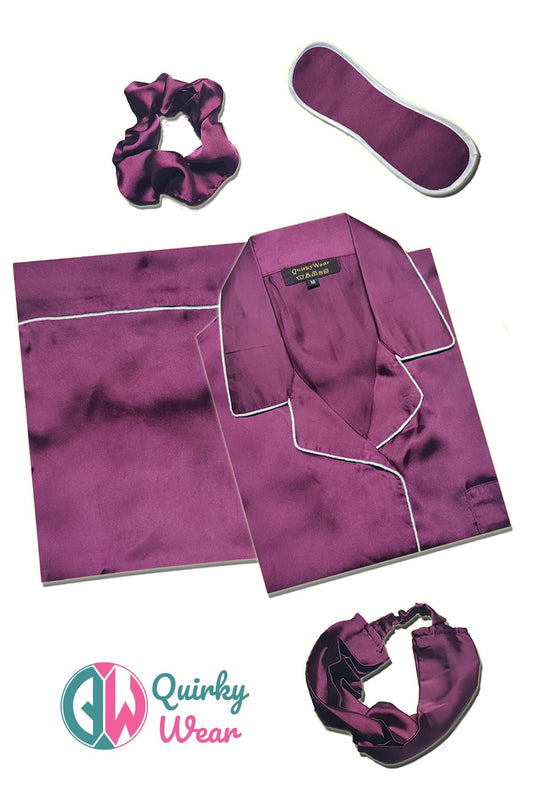 Plum Silk Pajama Set