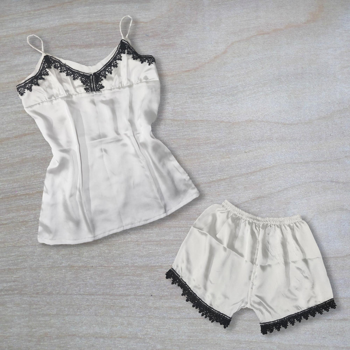 White Silk Camisole Set