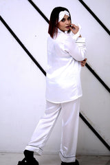 White Silk Pajama Set