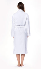 Elegant White Cotton Terry Bathrobe