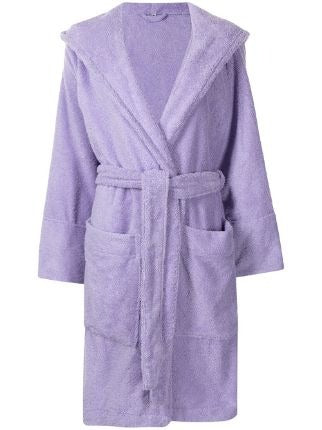 Elegant Light Purple Cotton Terry Bathrobe