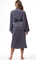 Elegant Charcoal Grey Cotton Terry Bathrobe