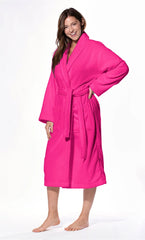 Elegant Pink Cotton Terry Bathrobe