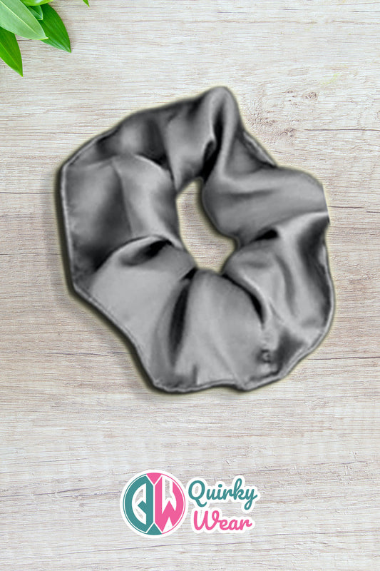 Grey Luxurious Silk Scrunchie