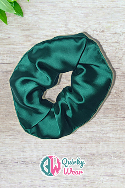 Green Luxurious Silk Scrunchie